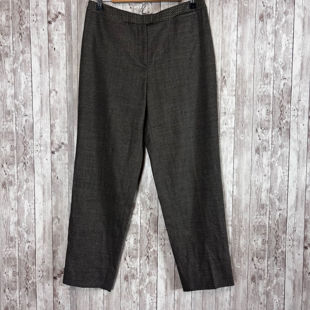 Piazza Sempione Brown Wool Tweed Dress Pants